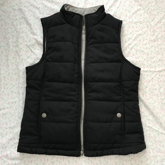 Natural Reflections Quilted Black Sweater Vest S Grey Inside Sleeveless Pockets - Picture 6 of 14